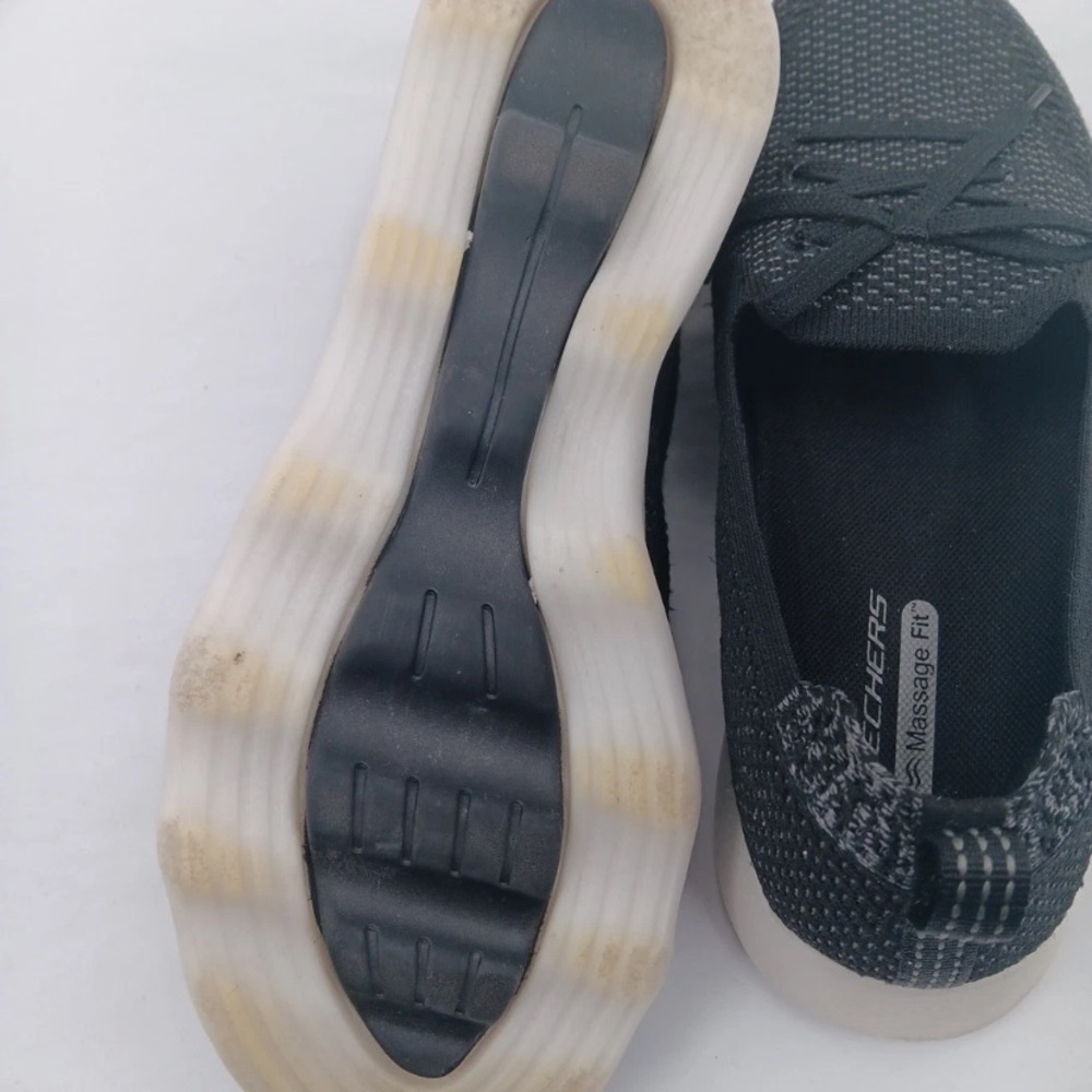 Skechers Sneakers Shoes Massage Fit Lite Stretch Black Knit Slip-Ons size 8 - Picture 11 of 14